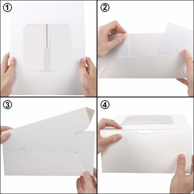 Commande personnalisée acceptée 12 x 12 x 6 pouces boîte de gâteau en carton carré avec fenêtre
