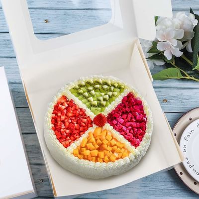 Commande personnalisée acceptée 12 x 12 x 6 pouces boîte de gâteau en carton carré avec fenêtre