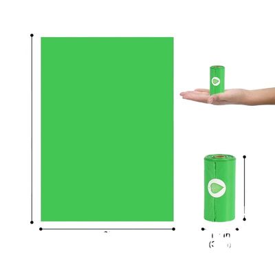 Unité Roll Pet Dog Cat POP Sac à ordures en plastique dégradable pour les matériaux verts et sanitaires