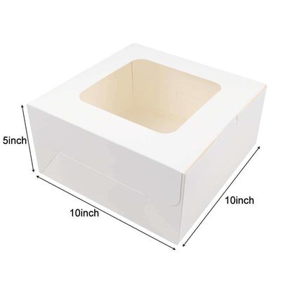 Boîte de boulangerie en papier blanc avec boîte de gâteau jetable en carton carré