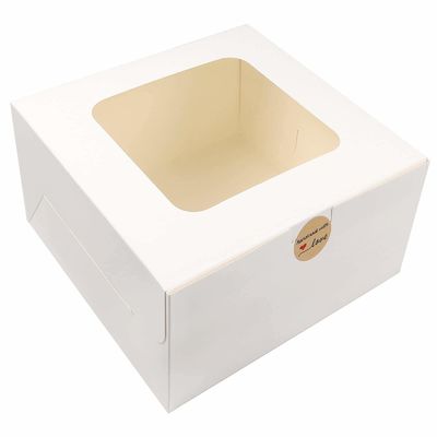 Boîte de boulangerie en papier blanc avec boîte de gâteau jetable en carton carré