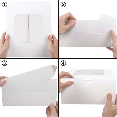 Boîte de boulangerie en papier blanc avec boîte de gâteau jetable en carton carré