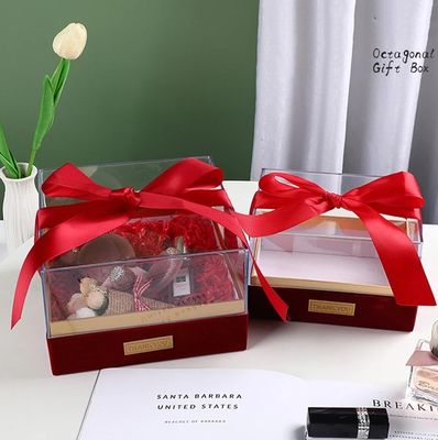 Boîte d'emballage de cadeau en papier pour bougies Logo personnalisé Luxe boîte de rangement en acrylique transparent