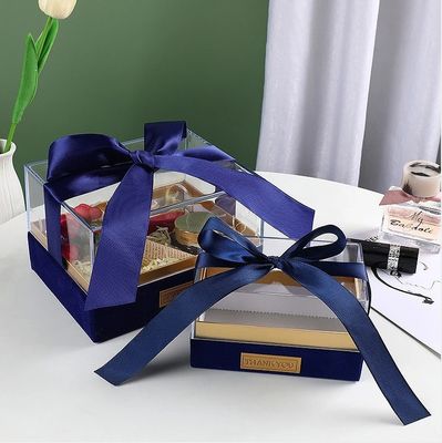 Boîte d'emballage de cadeau en papier pour bougies Logo personnalisé Luxe boîte de rangement en acrylique transparent