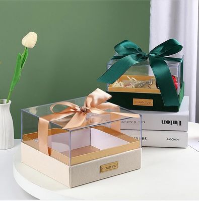 Boîte d'emballage de cadeau en papier pour bougies Logo personnalisé Luxe boîte de rangement en acrylique transparent