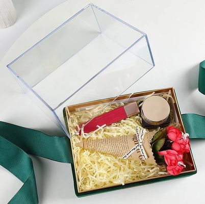 Boîte d'emballage de cadeau en papier pour bougies Logo personnalisé Luxe boîte de rangement en acrylique transparent