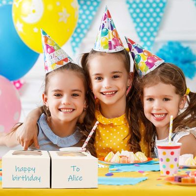 Petites friandises Boîtes blanches de biscuits de boulangerie avec fenêtre 4x4x2,5 pouces Emballage personnalisé