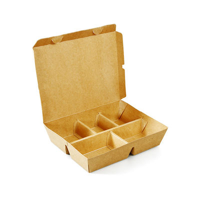 Emballage de collations personnalisé en papier kraft boîtes d'emballage de restauration rapide jetables 5 S