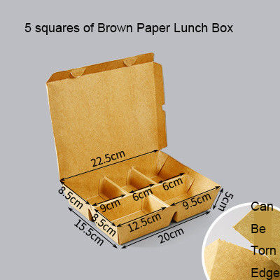 Emballage de collations personnalisé en papier kraft boîtes d'emballage de restauration rapide jetables 5 S
