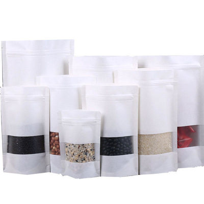 Sac d'emballage alimentaire en papier kraft à fermeture à glissière avec conception autoportante et matériau PE