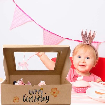 Industrie alimentaire Papier kraft brun 12 comptez boulangerie boîte porteuse pour muffins pâtisseries Cupcake