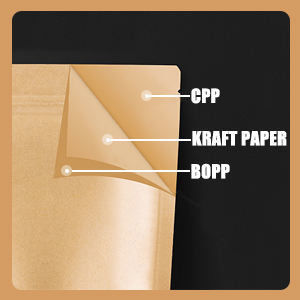Sac en papier kraft avec fermeture à nouveau verrouillable Fermeture à glissière et fenêtre transparente de design debout