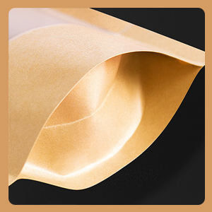 Sac en papier kraft avec fermeture à nouveau verrouillable Fermeture à glissière et fenêtre transparente de design debout