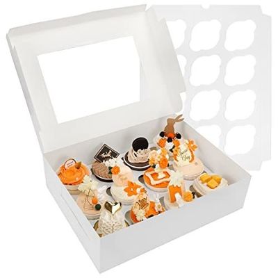 12x12x12 Carton Kraft, gâteau sur mesure, gâteau avec fenêtre transparente