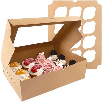 Boîte à gâteaux de boulangerie avec 12 trous en papier kraft