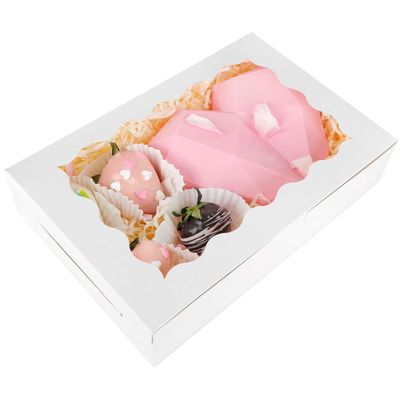 Blanc 12 x 12 x 12 biscuits pâtisserie emballement desserts gâteau beignets boîte avec fenêtre transparente