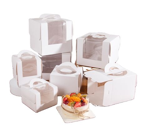 Boîte à gâteaux blanche 3 pouces 4 pouces 6 pouces 8 pouces en papier artisanal non recouvert