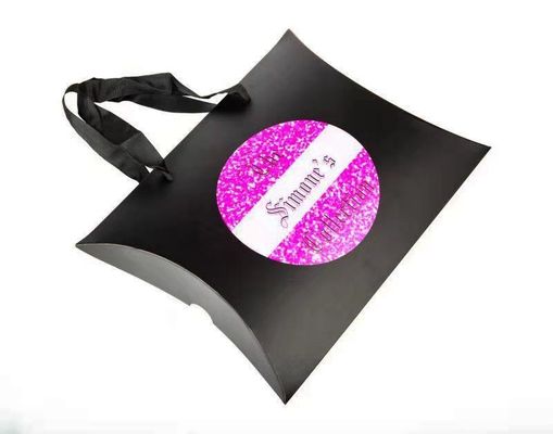 Sacs en papier personnalisés pour les extensions de cheveux Emballage Boîte d'oreiller Kraft avec poignée longue main