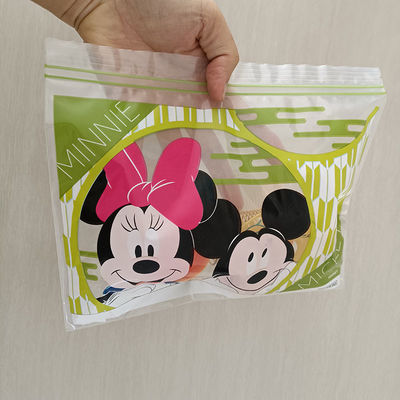 Sac à fermeture à glissière double en plastique Sandwich Fermeture à glissière en PE congélateur re-fermé Sacs de stockage de fruits