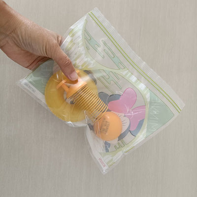 Sac à fermeture à glissière double en plastique Sandwich Fermeture à glissière en PE congélateur re-fermé Sacs de stockage de fruits