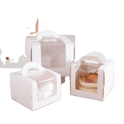 Boîte à gâteaux jetable à grande vitre transparente pour gâteau d'anniversaire en boulangerie