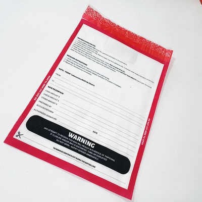 Sac en plastique de messagerie de sécurité en espèces certifié ISO9001 pour sac de dépôt bancaire avec vanne