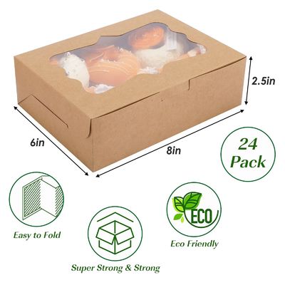 Boîte à gâteaux transparente avec papier kraft transparent