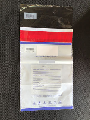 Sac en plastique de messagerie de sécurité en espèces certifié ISO9001 pour sac de dépôt bancaire avec vanne