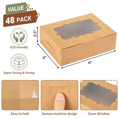 Boîte à gâteaux transparente avec papier kraft transparent