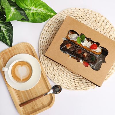 Papeterie artisanale de qualité alimentaire blanche boulangerie emballage de biscuits avec fenêtre en PVC