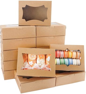 Papeterie artisanale de qualité alimentaire blanche boulangerie emballage de biscuits avec fenêtre en PVC