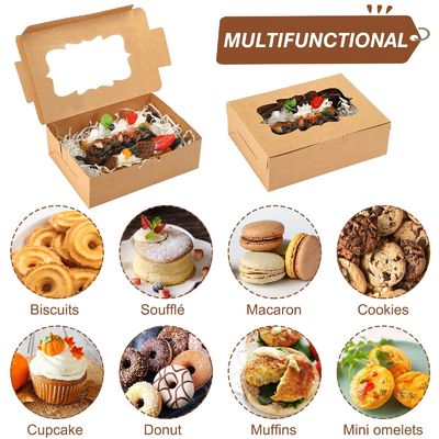 Papeterie artisanale de qualité alimentaire blanche boulangerie emballage de biscuits avec fenêtre en PVC
