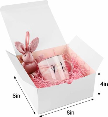 Matériau d'emballage Blanc 12 Pack 8x8x4 pouces Carré Boîte cadeau de fête d'anniversaire en papier avec couvercle