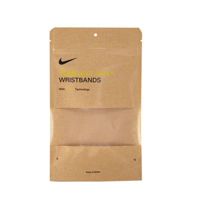 Impression de logo sur mesure Matériau de qualité alimentaire Machine à fabriquer des sacs en papier kraft brun avec fenêtre