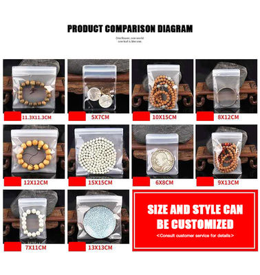 Logo personnalisé Sac à fermeture à glissière en plastique biodégradable pour l'emballage et l'expédition de bijoux