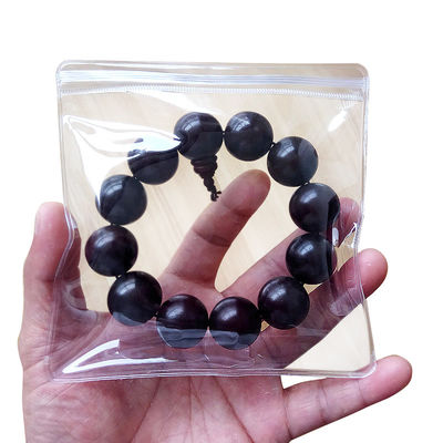 Fermeture à glissière Petits sacs à bijoux avec logo personnalisé Sacs d'oreille en plastique transparent épais