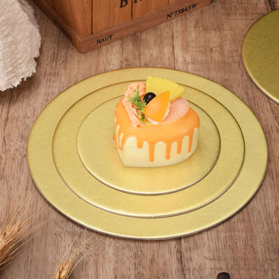 Tableaux de gâteaux dorés Carton boissons alimentaires douces tambour de gâteau ronde forme pour le gâteau magasin