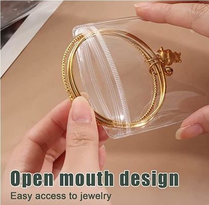 Logo imprimé sur mesure Sac à fermeture à glissière en plastique pour bijoux Sac à collier Sac à glissière