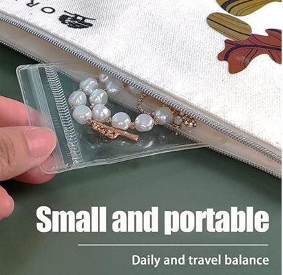 Logo imprimé sur mesure Sac à fermeture à glissière en plastique pour bijoux Sac à collier Sac à glissière