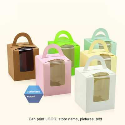 Boîte à gâteaux à fenêtre ouverte à couleur solide personnalisée pour l'emballage de pâtisseries de mariage