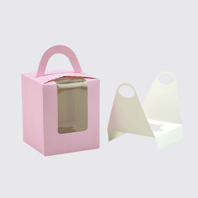 Boîte à gâteaux à fenêtre ouverte à couleur solide personnalisée pour l'emballage de pâtisseries de mariage