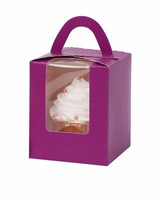 2.5 pouces de haut Logo personnalisé boîte à gâteaux en plastique transparent avec fenêtre insert et poignée