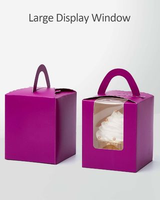2.5 pouces de haut Logo personnalisé boîte à gâteaux en plastique transparent avec fenêtre insert et poignée