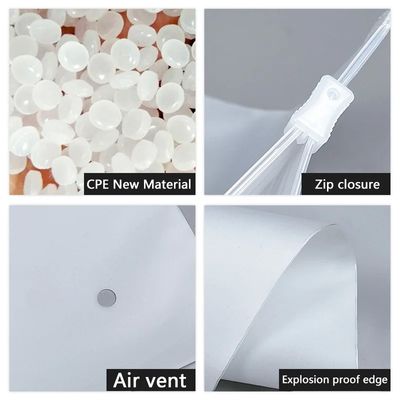 Impression personnalisée écologique Emballage en plastique transparent PE sac fermeture à glissière glacée