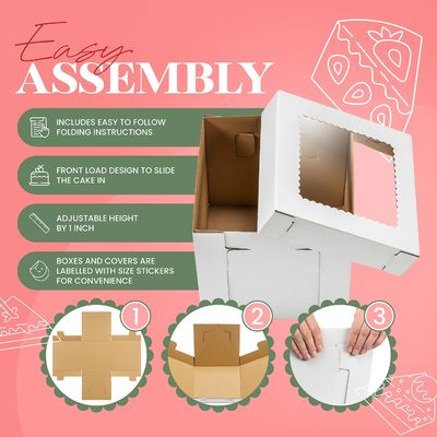 Boîtes à gâteaux personnalisées certifiées ISO9001 pour mariage et anniversaire 10x10x5 20x20x8
