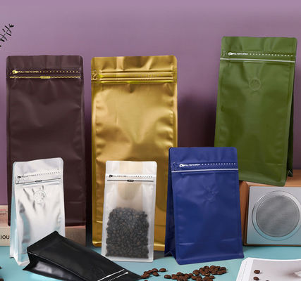 Arrivées 8 sacs à café en aluminium avec vanne et fermeture à glissière