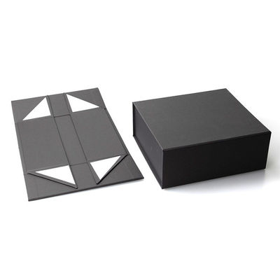 Flap personnalisé mat noir de luxe pliable papier dur fermeture magnétique boîte cadeau pour cadeaux